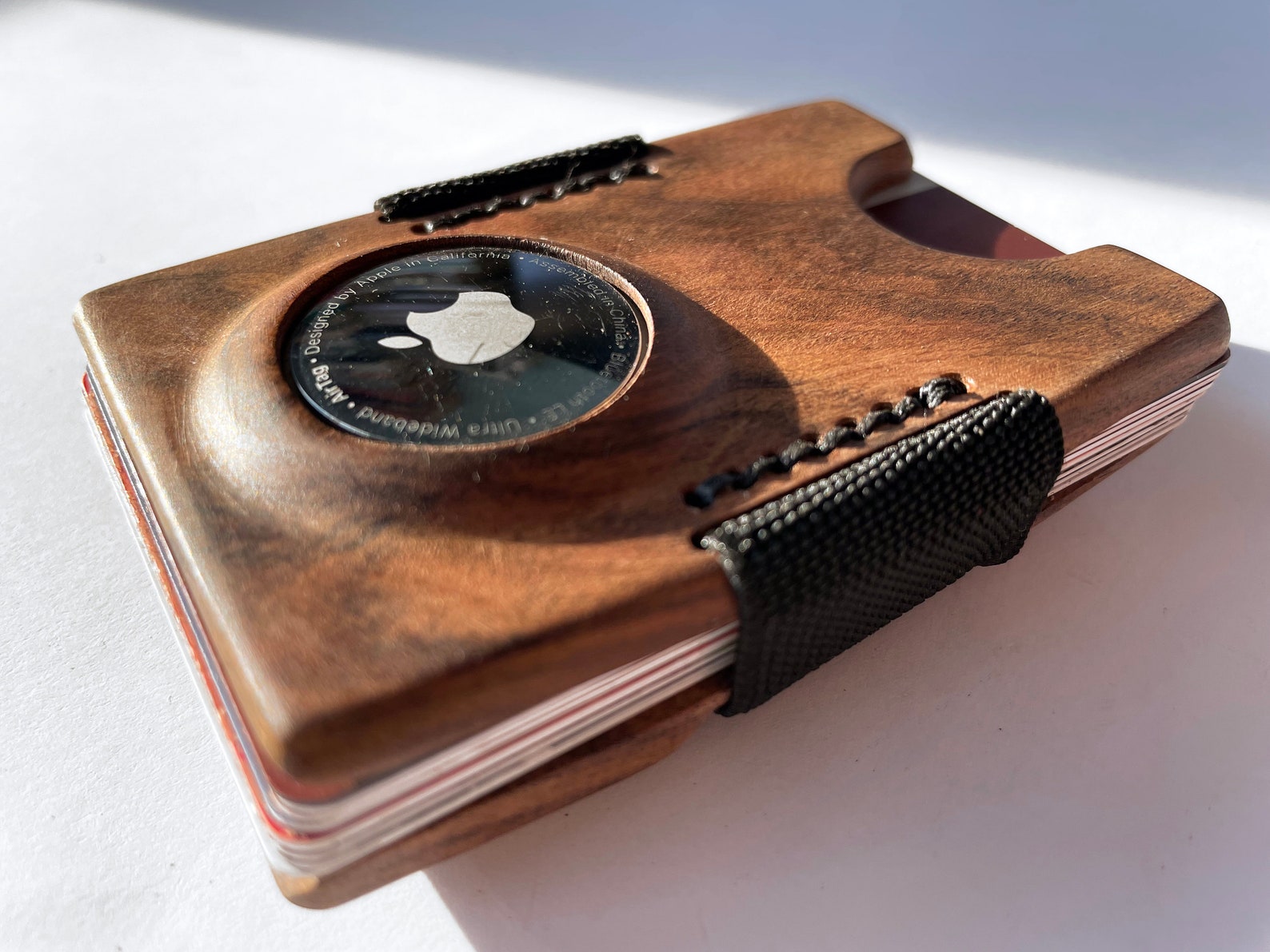 Apple Airtag Wallet wooden Card Wallet Airtag With Leather Etsy