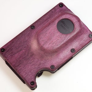 Cartera para tarjetas Samsung SmartTag2 delgada de madera PurpleHeart