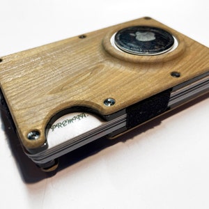 Placa de Airtag para billetera Ridge, Apple Airtag madera visible