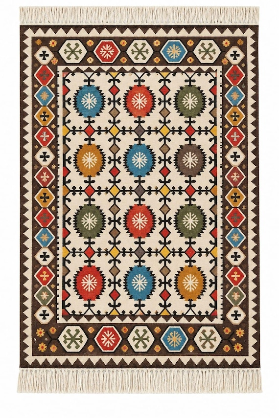 Handmade Wool Area Rug, Vintage Floral Rug, Olive Green Rug, Boho Bedroom Rug, Living Room Carpet, Large Decorative Rug, Custom Size