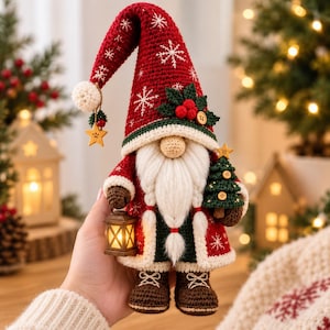 Standing Gnome Christmas Crochet Pattern PDF | Nordic Amigurumi Tutorial | Winter Holiday Decor DIY | Handmade Gift