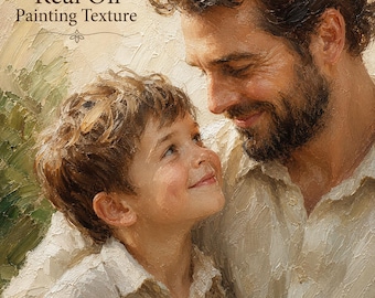 Custom Hand-Painted Oil Portrait from Photo, Personalized Dad Gift