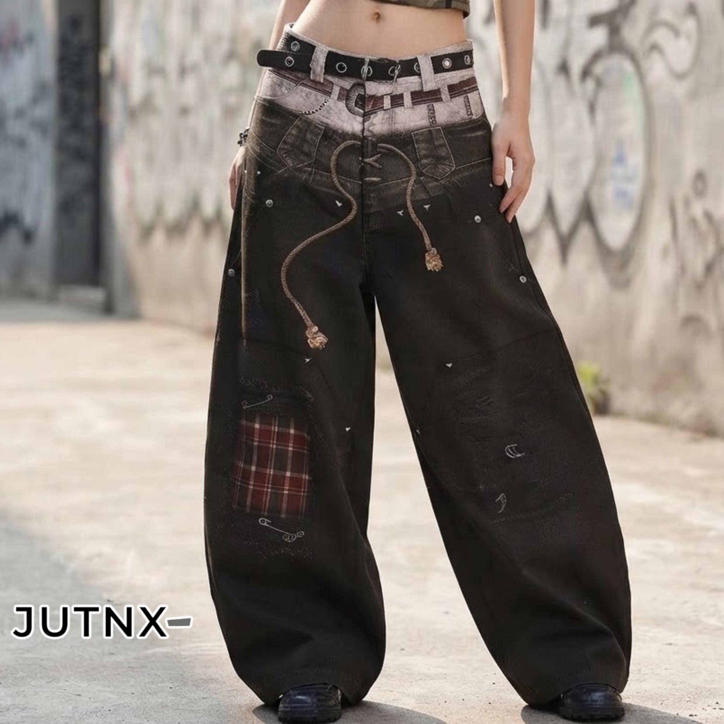 Baggy Jeans With Belt - Etsy