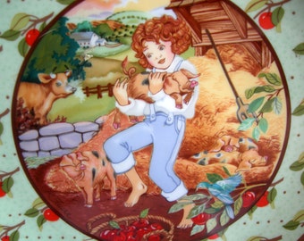 Once Upon a Rhyme Series - Tom, Tom the Pipers Son - Porcelain Collector Plate - Heinrich VILLERY & BOCH -Vintage 1984