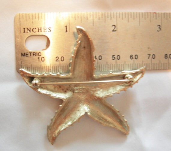 Starfish Shaped Brooch by BSK — Vintage - image 3