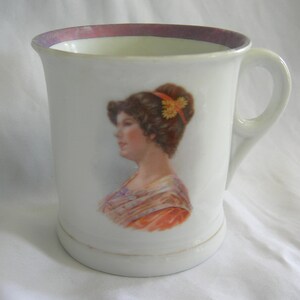 Tea Cup Coffee Mug Female Portrait Motif Vintage image 5