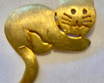 Ultra Craft Gold Tone Cat