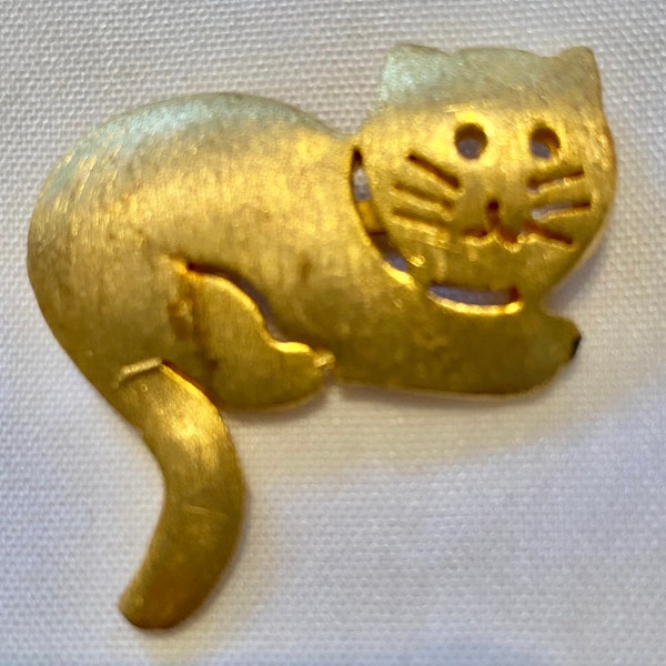 Ultra Craft Gold Tone Cat