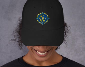 Spaceword Cap - SW Compass Crest, Embroidered Black Dad Hat, Word-Adventure Gaming Cap