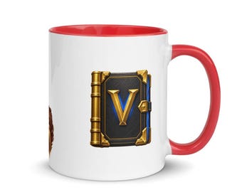 Spaceword Mug - Eleana the Adventurer & Star Portal, Red Color-Inside 11oz Ceramic Mug, Gaming Gift