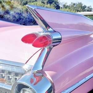 1959 Pink Cadillac Photo Print, 1950s Mid Century Wall Art, California Decor, Vintage Car, Classic Car Photography, Car Lover, Pink Decor