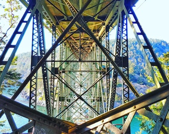 Deception Pass Bridge Photo Print. Washington State Fidalgo Island Whidbey Island Photography, Puget Sound, Under Bridge Wall Art Home Decor