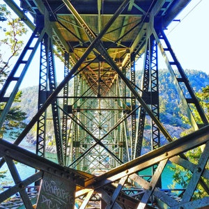 Deception Pass Bridge Photo Print. Washington State Fidalgo Island Whidbey Island Photography, Puget Sound, Under Bridge Wall Art Home Decor