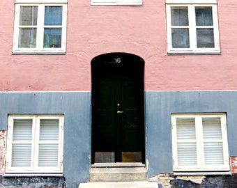 Copenhagen Door Photo Print, Pink and Blue, Danish Modern, Denmark Photography Danish Wall Art, Nursery Art, Family Room. Bedroom Home Decor