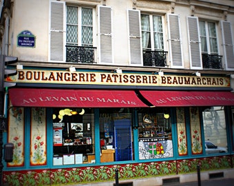 Paris Boulangerie Photo. French Country Photo. Beaumarchais Paris France. French Decor. Nursery Decor. Kitchen Decor. Wall Decor Home Decor.