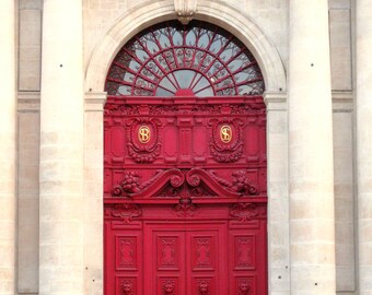 Paris Red Door Photography, Door in Paris. Red Door. Paris Decor. Paris Print. Marais, Paris, France. St Paul Church. French Decor. Wall Art