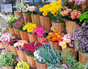 Paris Flowers Photo Print, Colorful Paris Photography, Paris Fine Art Photograph, Wall Art, Paris Gallery Wall, French Home Decor, Fleurs