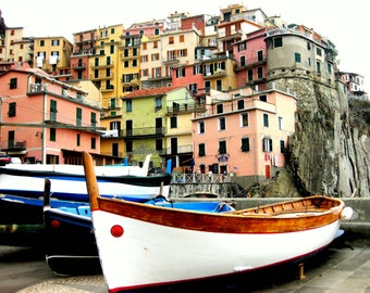 Italy Photography Colorful Buildings Photo Print. Cinque Terre, Italy Photo Print. Manarola, Colorful Kids Room Decor, Large Wall Art, Decor