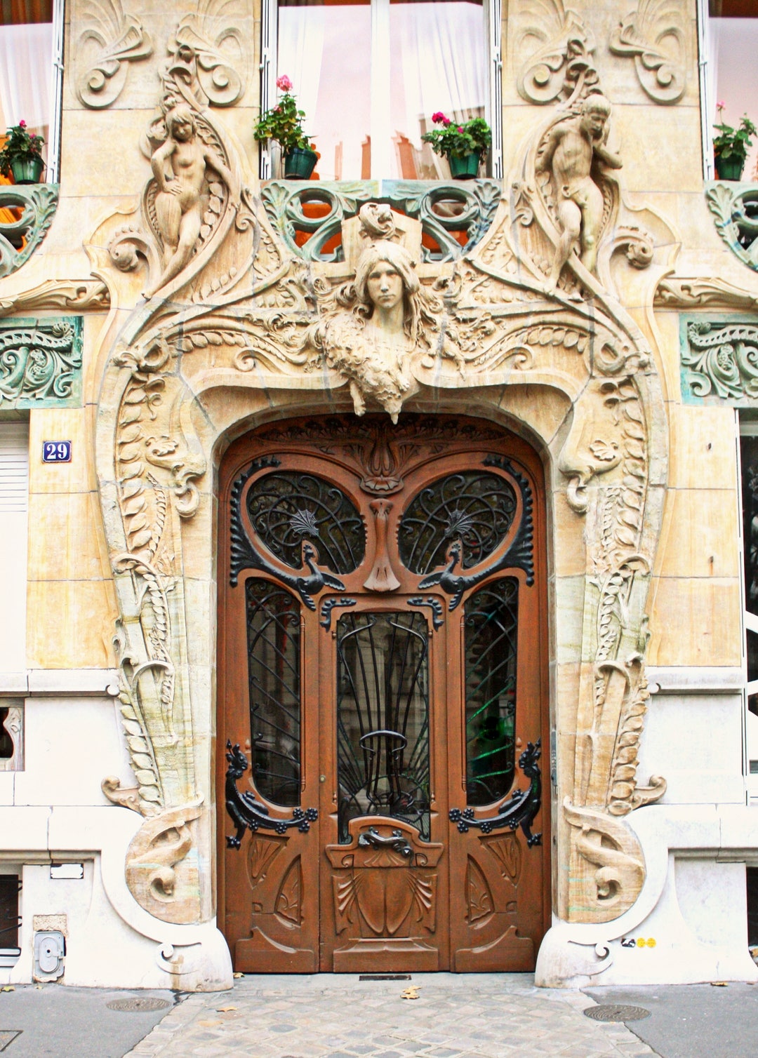 Paris Photography, Parisian Art Nouveau Door Photo. Art Nouveau