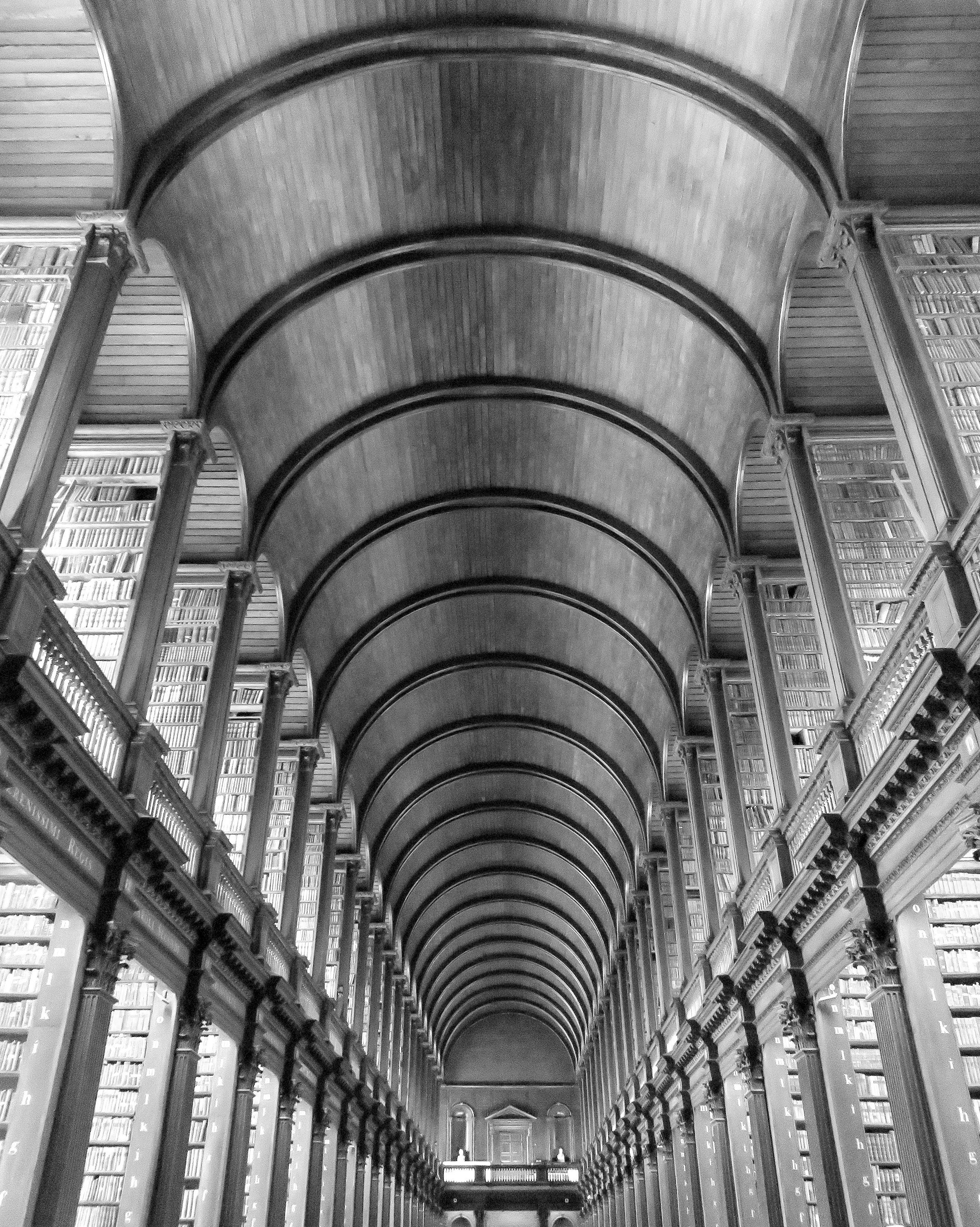 Trinity College Library Dublin. Book Lover Photography. Black and White. Book Photography. Office Decor. Wall Art. Student.Home Decor Photo
