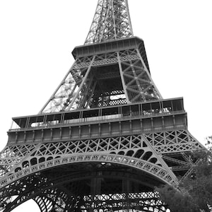 Black and White Eiffel Tower Photo Print. Abstract Print, BW Photo, Paris Photography, Paris Black and White Photography, France Wall Art