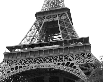 Black and White Eiffel Tower Photo Print. Abstract Print, BW Photo, Paris Photography, Paris Black and White Photography, France Wall Art