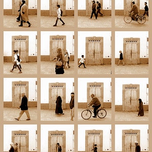 Moroccan Photography Photo Print, Doors Photo Collage AirBnb Wall Art Essaouira. World Photography Travel Photography Moroccan Decor Art