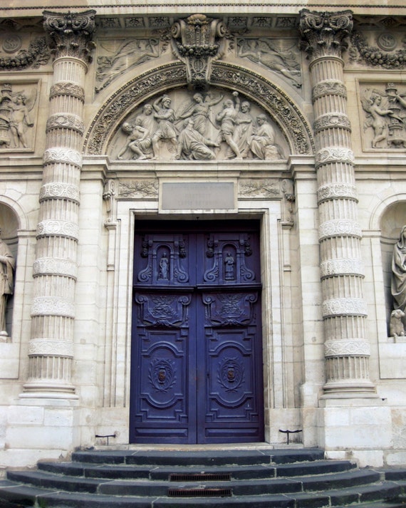 Paris Photography Purple Blue Door In Paris Photo French Etsy