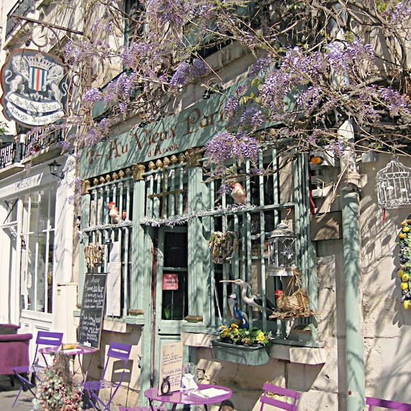 Au Vieux Paris Cafe Photo Print. Paris Cafe Photography, Wisteria Paris Photography, Paris Photography, Paris Wall Art, Paris Restaurant