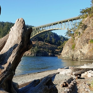 DeBraut Pass Brücke und Puget Sound Foto Druck. Washington State Fidalgo Island Whidbey Island Fotografie, Washington Fotografie