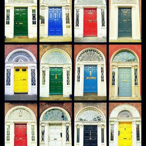 Door Photography. Dublin Doors Irish Doors. Georgian Doors. Photo Collage Colorful Print. Ireland. Wall Art Home Decor. AirBnB Wall Decor image 2