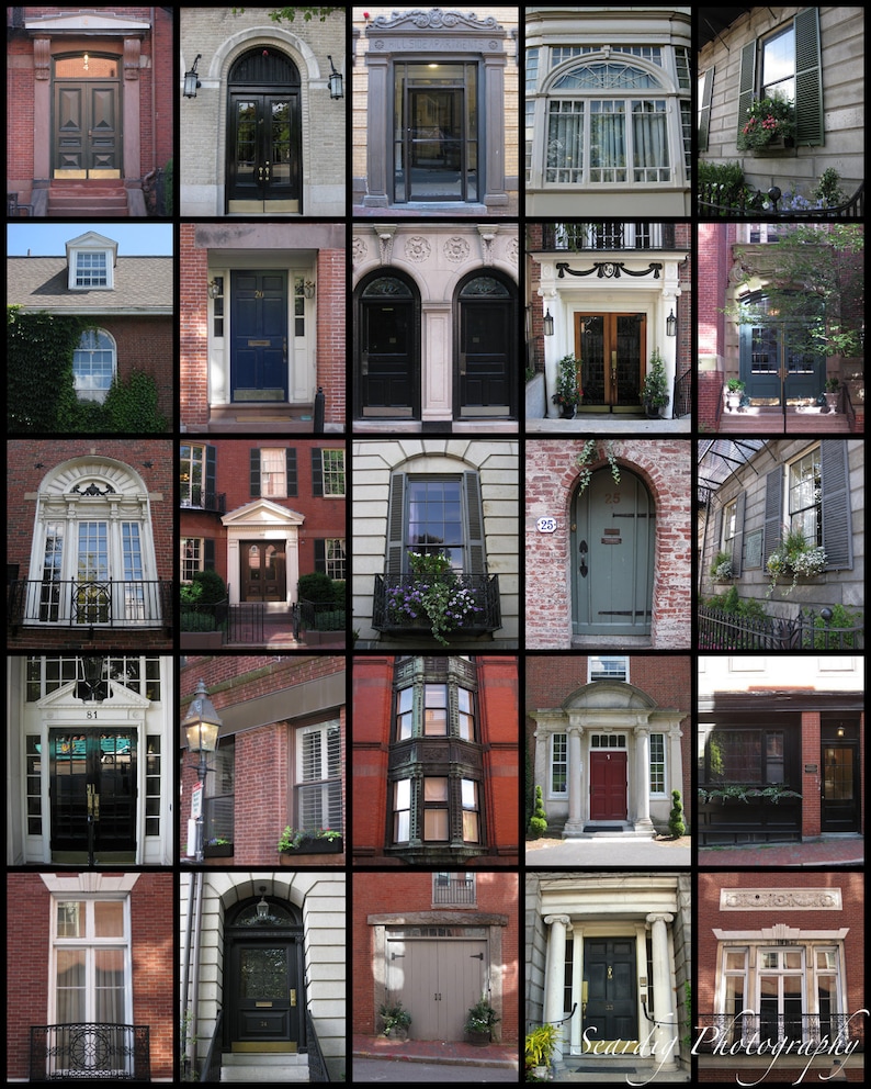 Boston Photography Boston Wall Art Doors and Windows Collage Etsy