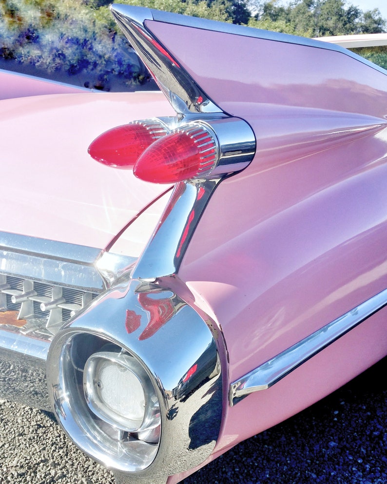 1959 Pink Cadillac Photo Print, 1950s Mid Century Wall Art, California Decor, Vintage Car, Classic Car Photography, Car Lover, Pink Decor image 2
