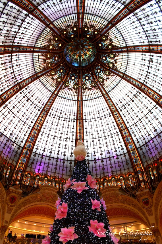 Christmas In Paris France Galeries Lafayette Photograph Etsy