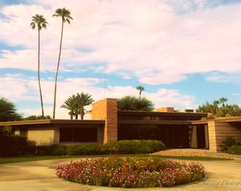 Frank Sinatra Home Photo. Twin Palms Palm Springs House. Photograph Print. Vintage Travel Photography. Palm Trees. 1950s. Mid Century Modern