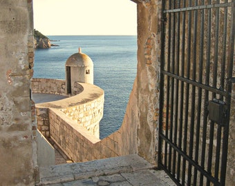 Dubrovnik Photo. GOT, Game of Thrones, Croatia Old City Walls Photograph Print. Gate View Adriatic Sea. Seaside.Travel Photography. Wall Art