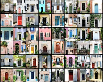 Charleston Doors, SC Door Photography Collage Photograph Print, South Carolina Doors Wall Art, Photograph Print. Large Wall Art, Home Decor