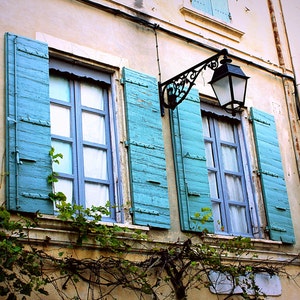 Country French Decor Rustic French Window Photo. Distressed Shutters Photograph. Old Shutters Shabby Chic French Home Decor French Wall Art
