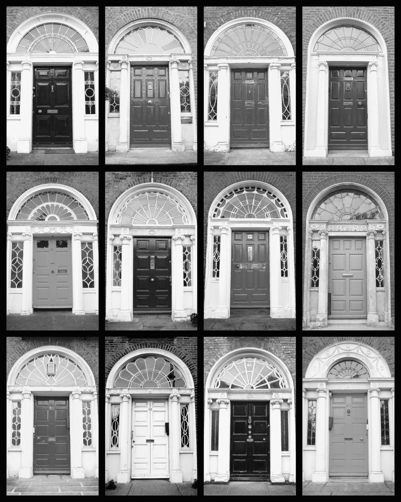 Door Photography. Dublin Doors Irish Doors. Georgian Doors. Photo Collage Colorful Print. Ireland. Wall Art Home Decor. AirBnB Wall Decor image 4