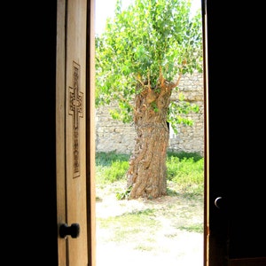 Amaras Monastery Artsakh Cross Door Photo Print, Armenian Church Door with View of Tree Photo. Armenian Photography, Armenia Photo Wall Art