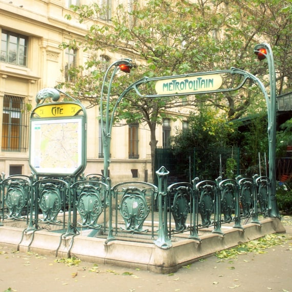 Paris Metro Signs Metropolitain Photo Print. Art Nouveau