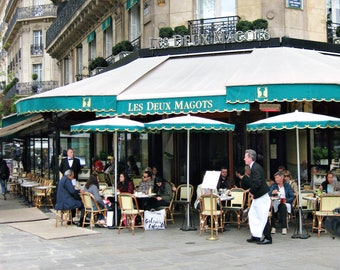 Les Deux Magots, Lively Paris Cafe, Paris Photography, Parisian Cafe, Paris Chairs, France Photo, French Home Decor, Paris Wall Art