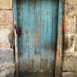 Armenia Photography. Armenia Photo. Distressed Door. Farm Door Photo. Rustic Door. Shabby Chic. Photograph Print. Blue. Home Decor. Wall Art