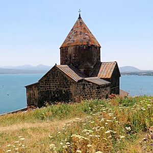 Armenia Lake Sevan Monastery Photograph. Sevanavank Armenian Photo Print. Armenian Photography. Armenian Monastery. Sevana Leej.