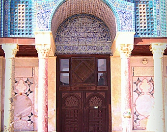 Jerusalem Photography. Islamic Art. Door Photo Print. Dome of the Rock. Middle East. Tiles. Travel Photography, Home Decor, Large Wall Art