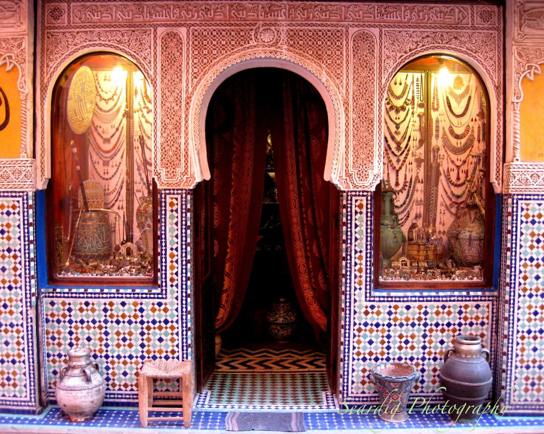 Moroccan Decor. Marrakesh, Morocco Door Photo Print. Colorful