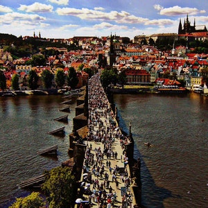 Prague Photo Print, Charles Bridge, Prague Wall Art, Czech Republic Photography, Colorful Wall Art. Gallery Wall Art, Home Decor. Wall Decor