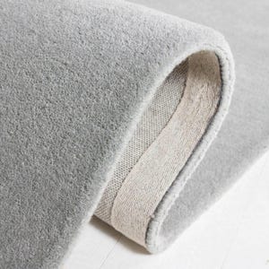 Light Gray Tufted Area Rug, Solid Neutral Minimalist Rug, Modern Living Room Bedroom Carpet