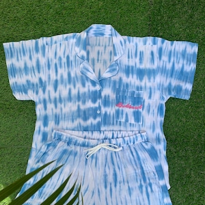 Tie Dye Pajamas, Tie Dye Pjs, Cotton PJ Sets, Tie Dye bridesmaid PJ sets, Tie Dye Top and short, Bridesmaid Pajama Set, Tie Dye Pants Set