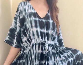 Kaftan, Tie Dye Kaftan , Tie Dye Caftan, Perfect long dress, Sleepwear, Beach Cover Up, Cotton Kaftan, Long Tie Dye Kaftan, Rayon Kaftan